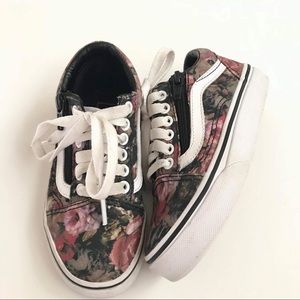 Vans toddler floral old skool zip sneakers